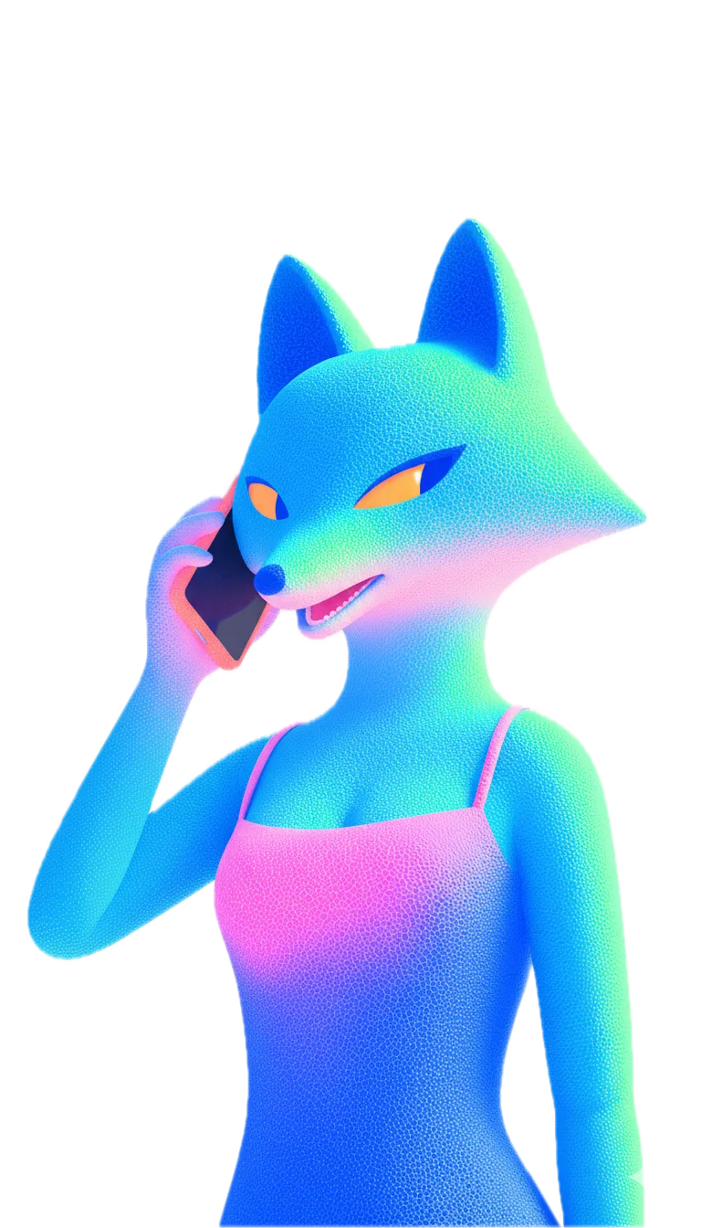 CutieCure fox mascot waving hello next to the contact form